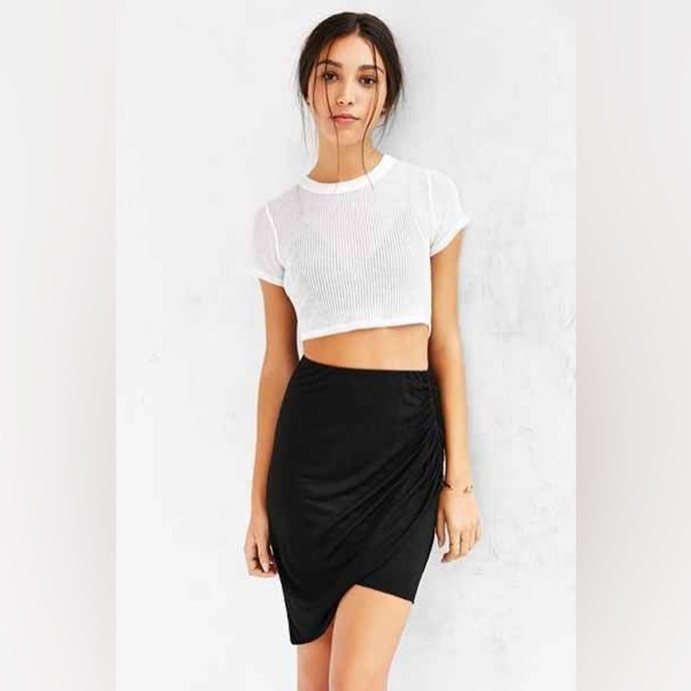 New Anthropologie Truly Madly Deeply Asymmetrical Ruched Side Draped Skirt